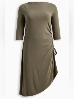torrid Olive Side-Ruched Midi Dress